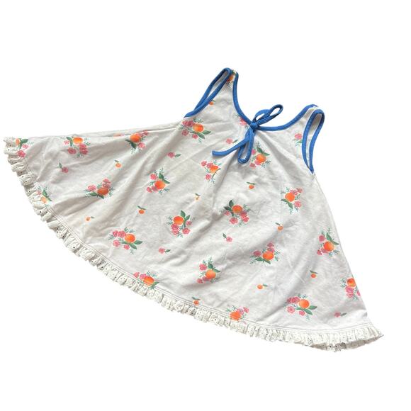 Well Dressed Wolf Other - WDW Omi Jo 12m Oranges House Tunic Blue trim Lace Floral Beach Dress READ